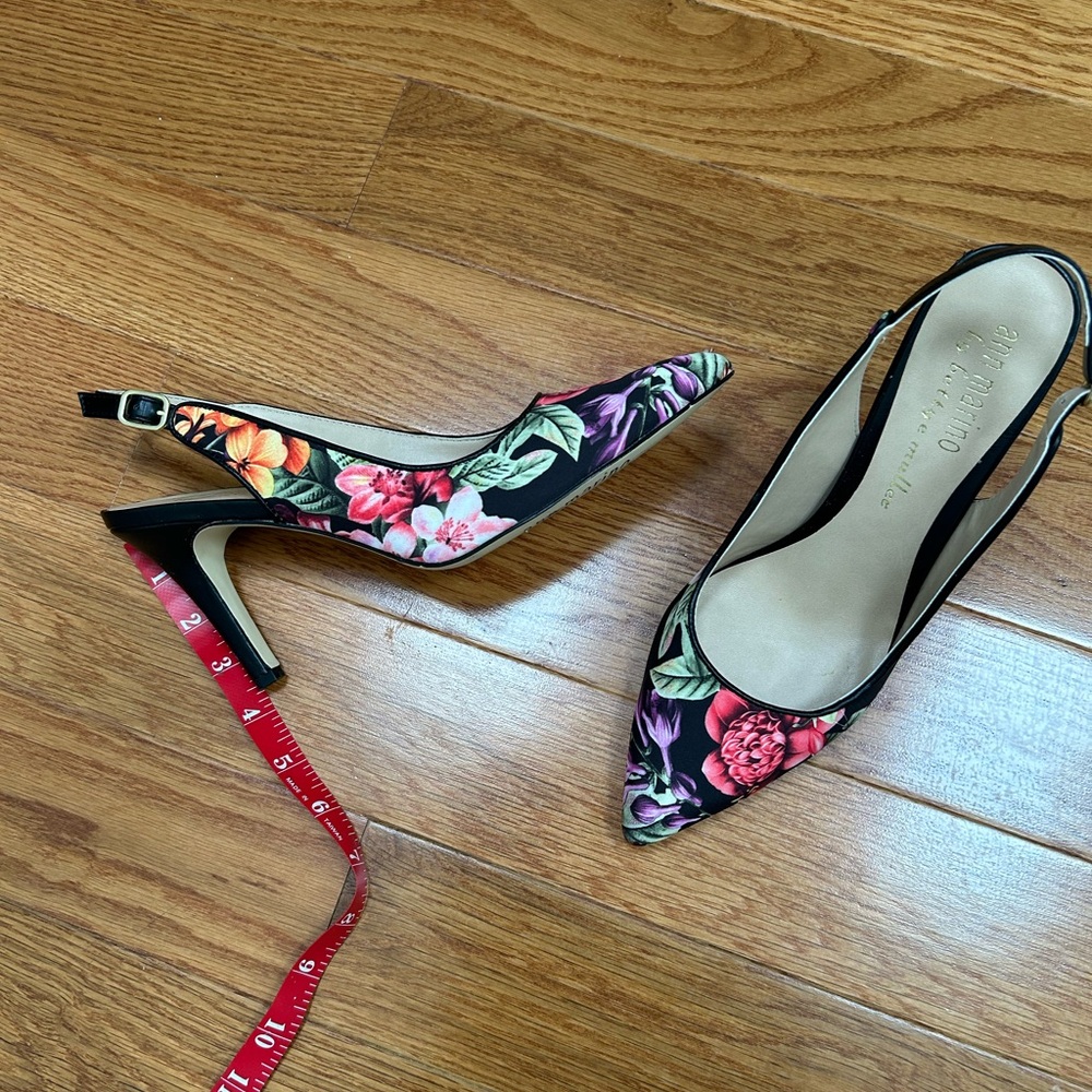 Ann Marino Black Floral Heels